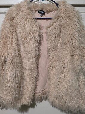 Pink furry Express jacket Large